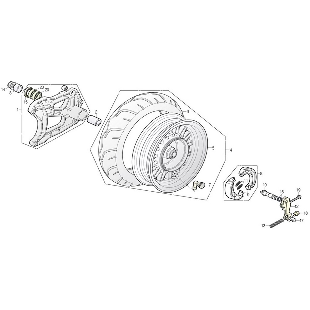 DAELIM YC125 (DL125ARM) ARKA FREN BALATA MILI #DL125-ARM F1210